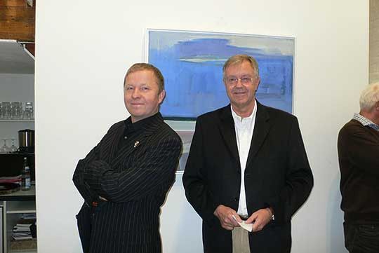 Kai Quedens zusammen Peter Mokrus (rechts), Vorsitzender des Kunstvereins      Foto: le